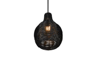 Lampada a Sospensione da Interno Attacco E14 in Tessuto Nero