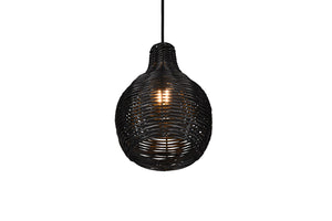 Lampada a Sospensione da Interno Attacco E14 in Tessuto Nero