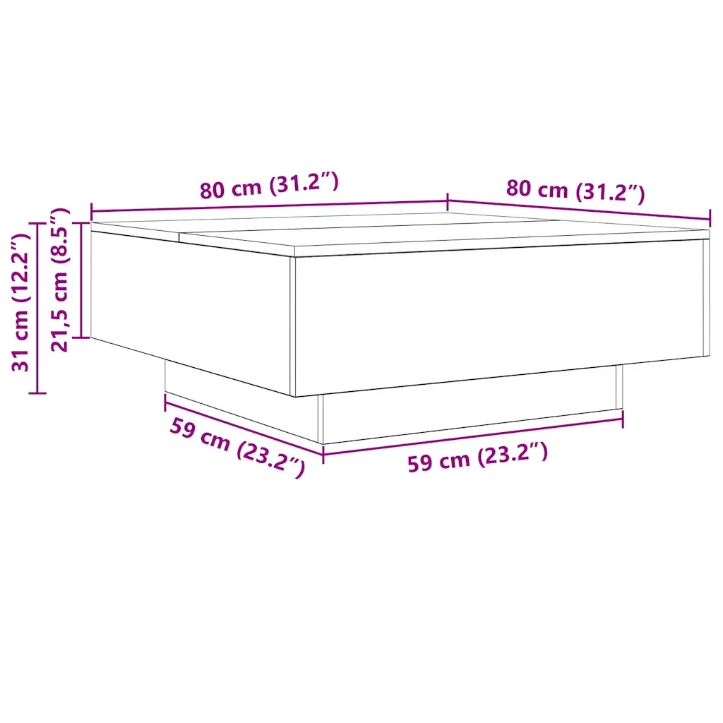 Tavolino da salotto | Tavolino da caff¨¨ | Tavolino da Soggiorno Rovere Sonoma 80x80x31 cm Legno Multistrato