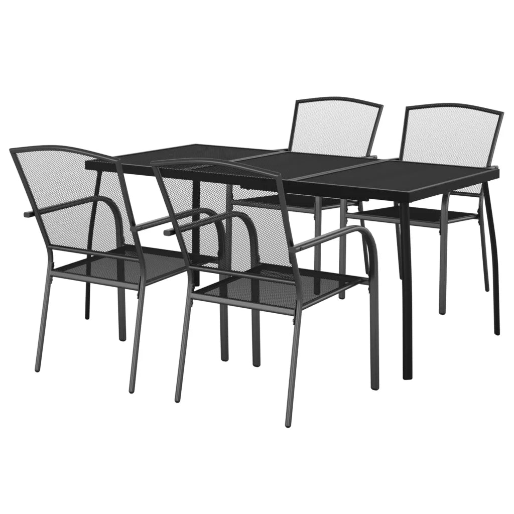 Set da Pranzo da Giardino 5 pz | Set Salotto da Giardino in Acciaio Antracite