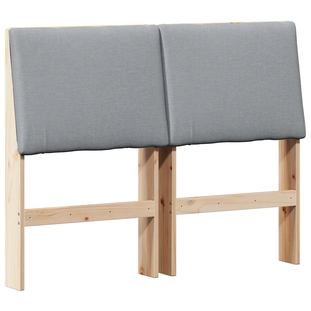 Testiera | Testata imbottita Grigio chiaro 120 cm Pino massello