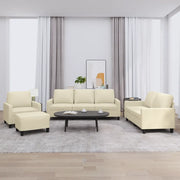 Set di Divani 4 pz con Cuscini crema in Similpelle 3201404