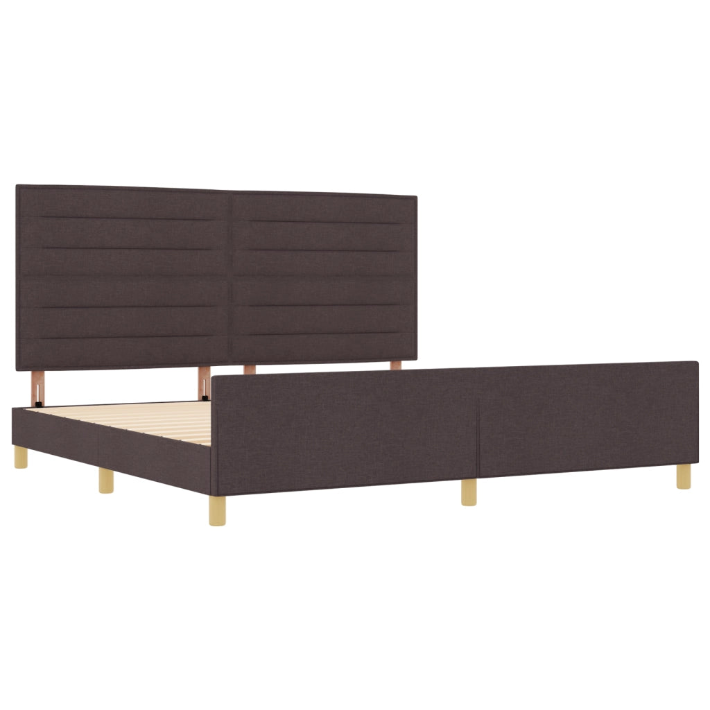 Letto  Marrone Scuro 200x200 cm in Tessuto