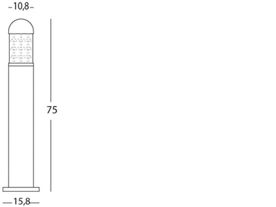 Lampada Paletto Basso per Giardino Colore Grigio per Esterno Linea Torch Livos