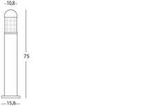 Lampada Paletto Basso per Giardino Colore Grigio per Esterno Linea Torch Livos