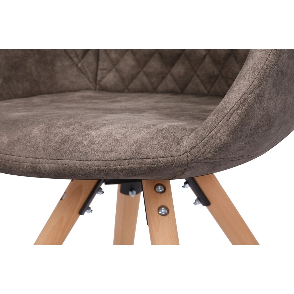 Set di 2 sedie Chadwick 100 in velluto grigio e legno