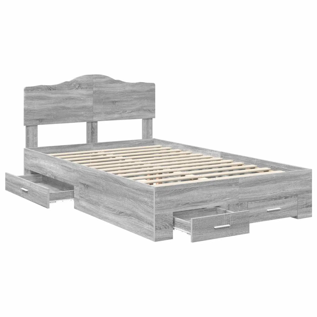 Struttura del letto con testiera Grigio Sonoma 120 x 200 cm 3413216
