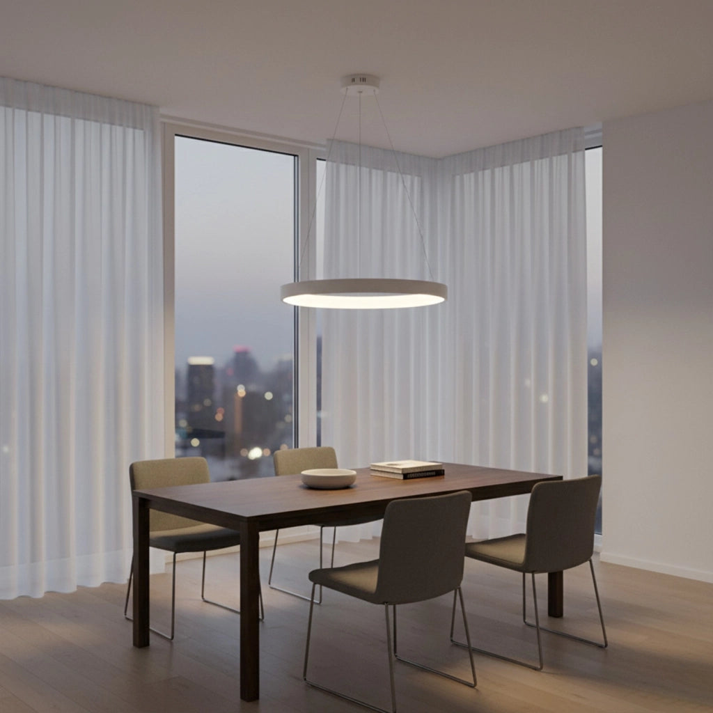 Sospensione Moderna Perth In Plastica Bianca Con Led Integrato 32W 4000K