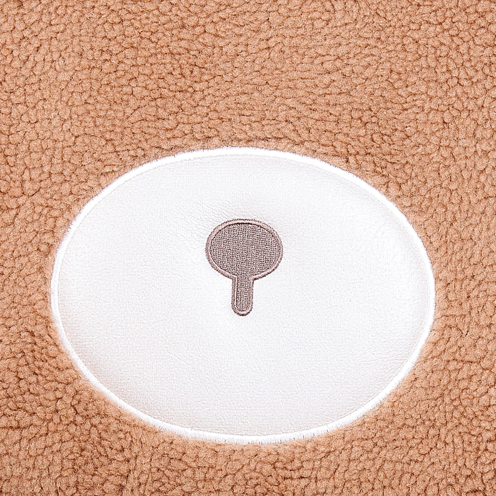 Sedia per animali Rivestimento in pelliccia sintetica marrone con braccioli Seduta per bambini Design moderno a forma di orso