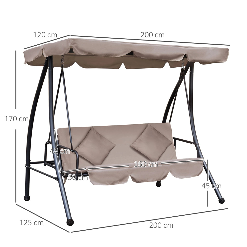 Letto a dondolo Hollywood con funzione letto ¨C zephmum ¨C Marrone 200x125x170 cm