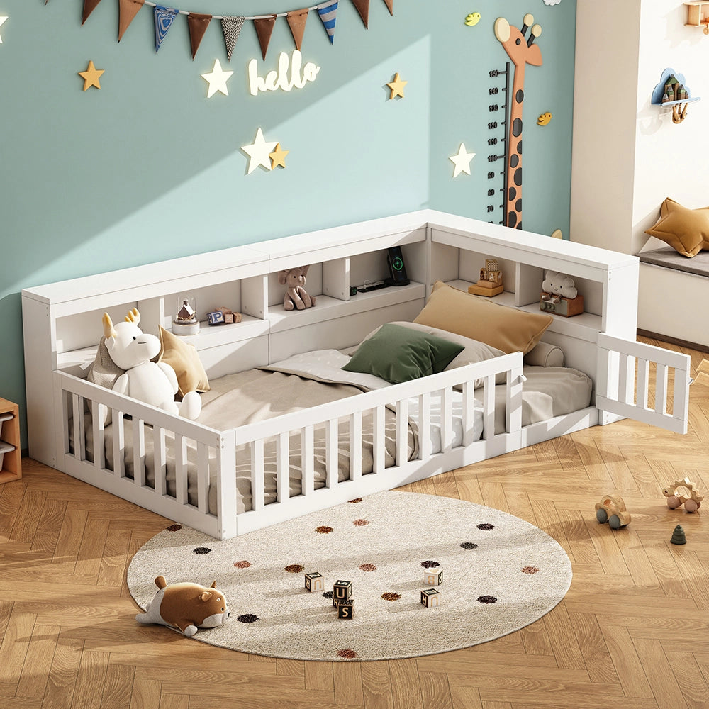 Daybed - Xylo - 90x200 cm USB balaustra bianco