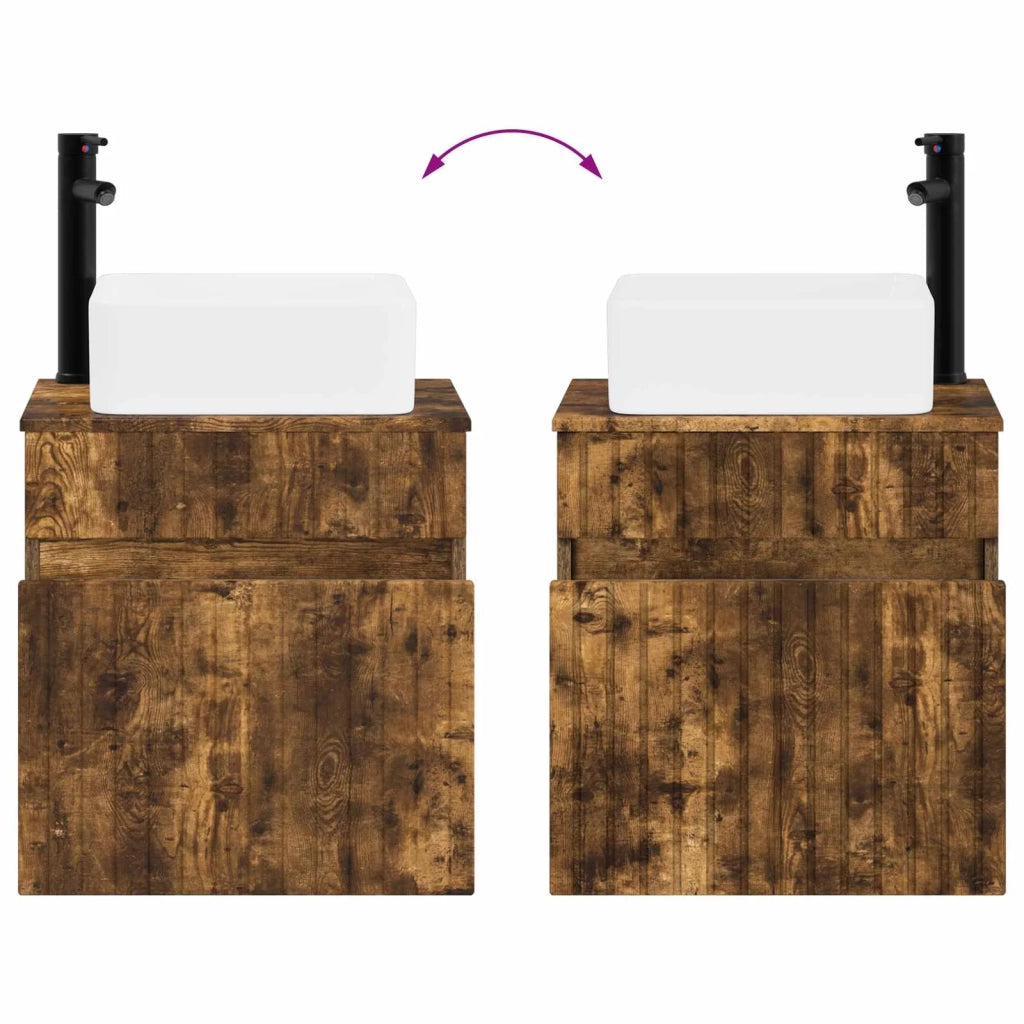 Mobile lavabo da parete Rovere Fumo 49 x 41 x 63 cm 890567