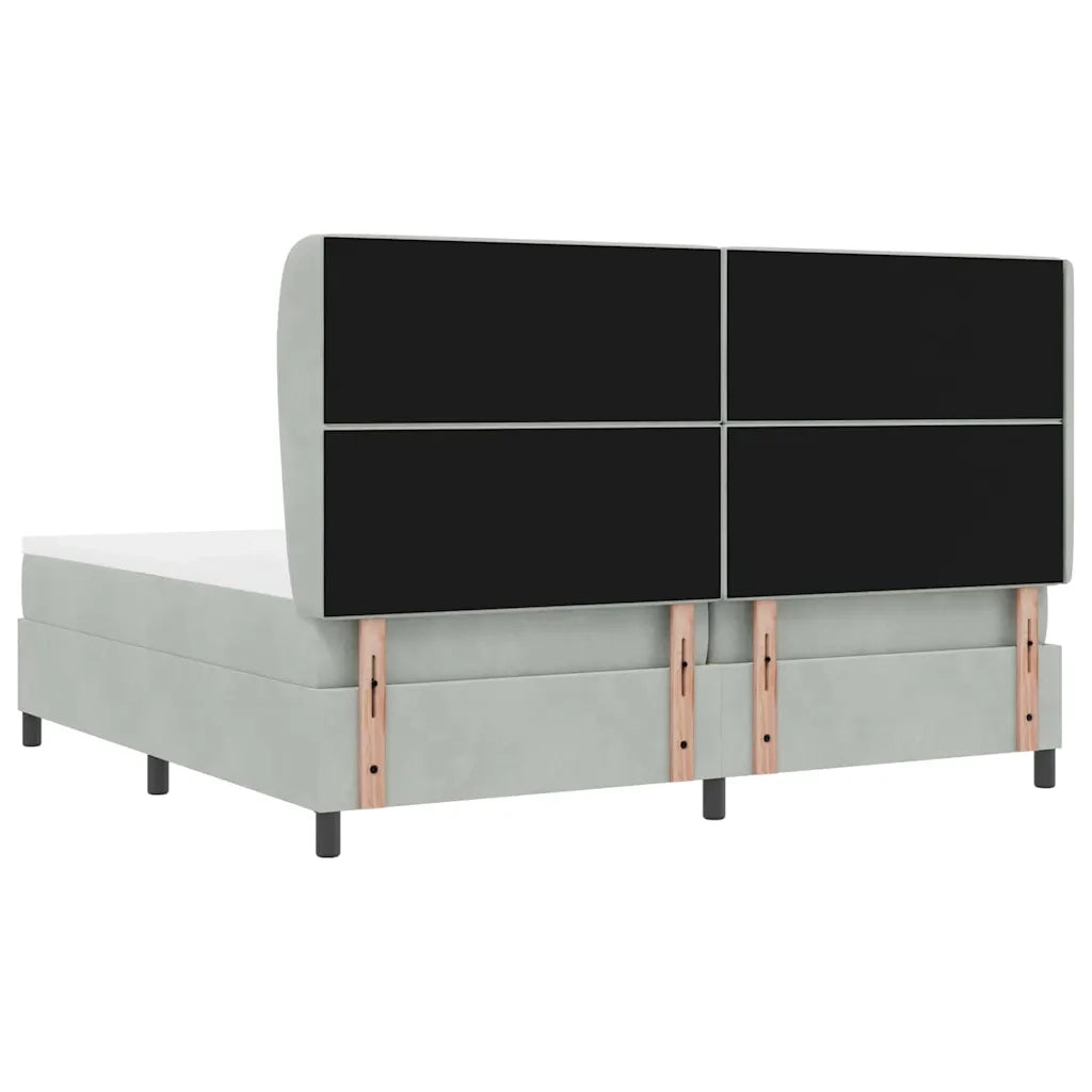Letto a molle con materasso Grigio chiaro 200 x 200 cm Velluto 3340892