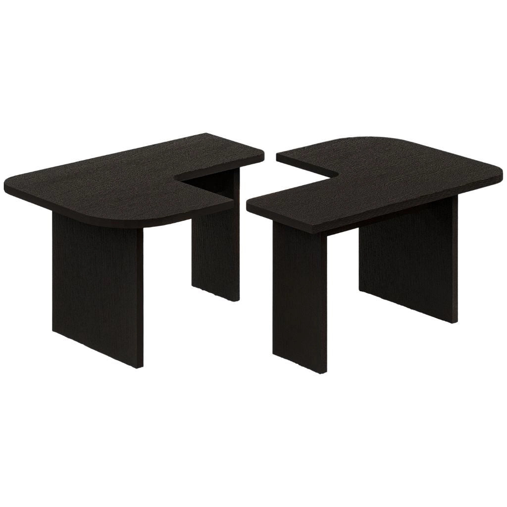 Set di tavolini in legno "Iris" - 90 x 45 x 35 cm - Nero