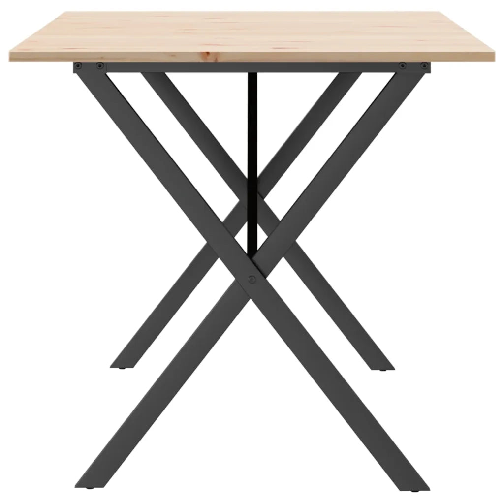 Tavolo da Pranzo Telaio a X 160x80x75 cm Legno Pino e Acciaio 3282699