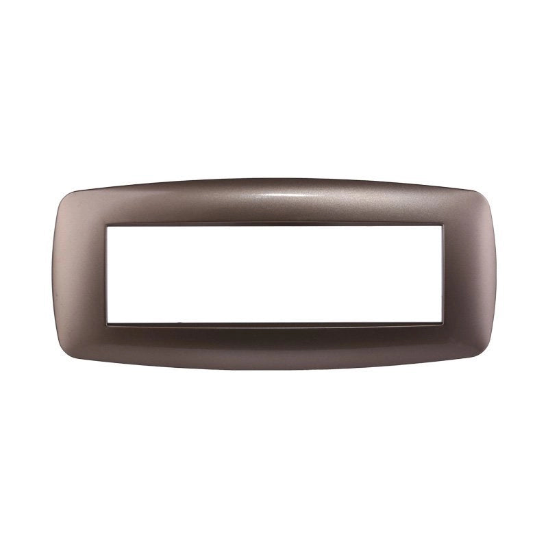 Placca Slim Serie Space 7P Colore Bronzo Compatibile Con Bticino Living Light