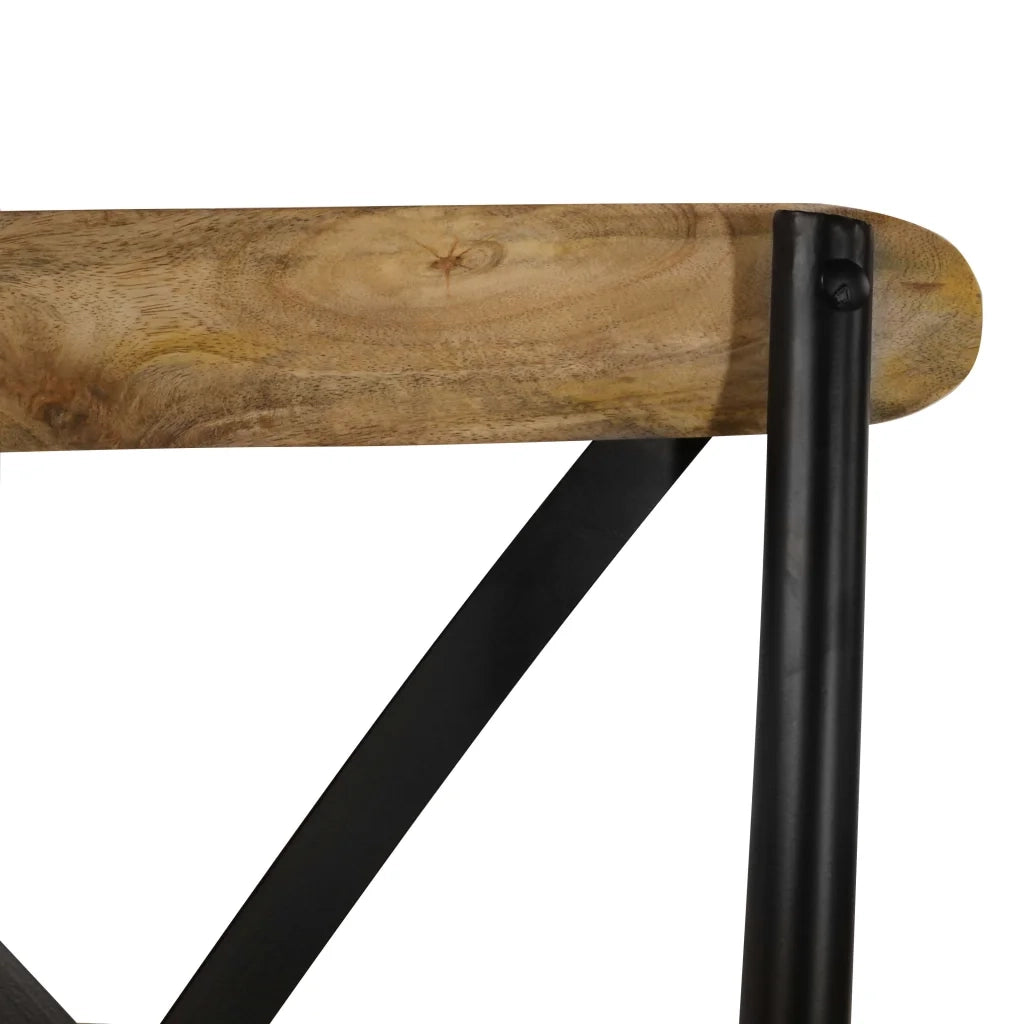 Sedie a Croce 4 pz Nere in Legno Massello di Mango 278773