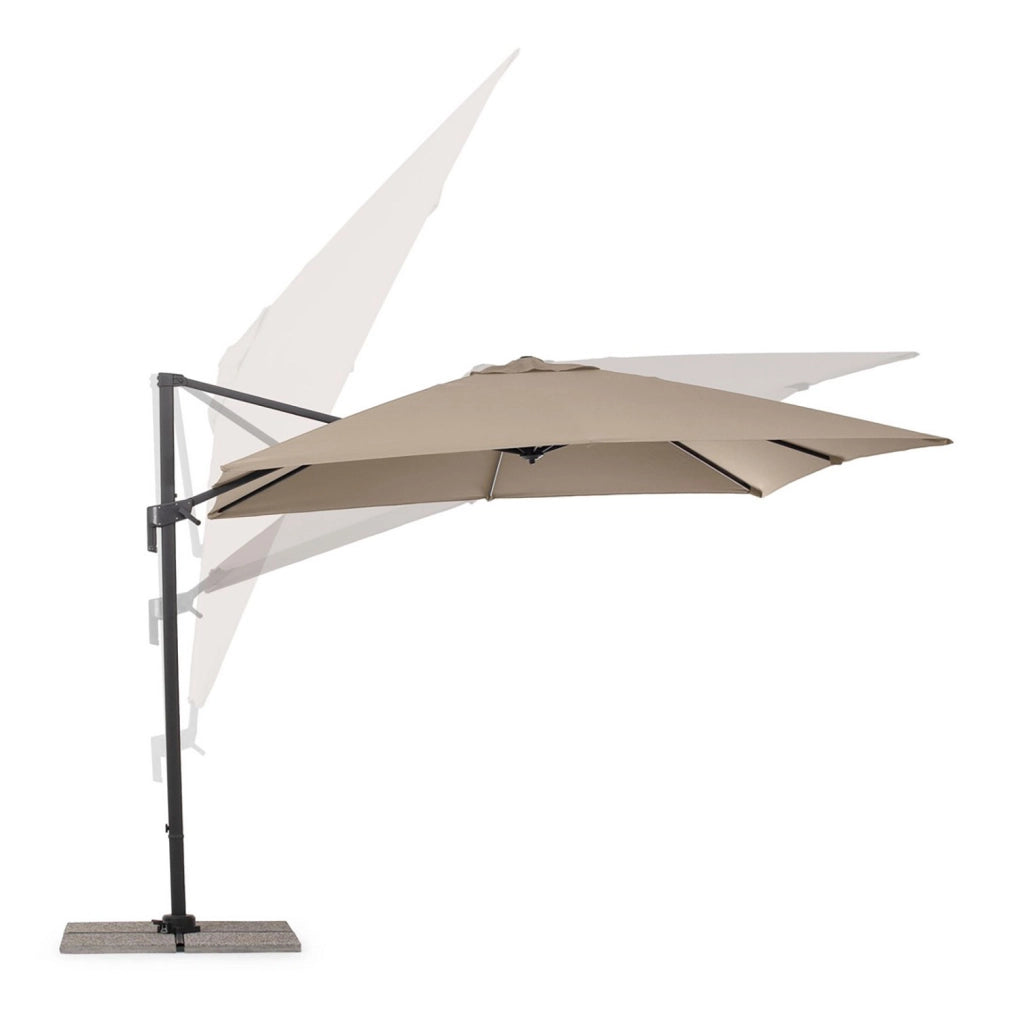 Ombrello a Braccio da Giardino 8 Stecche 300x300x235h cm Telo in Poliestere Siviglia Antracite e Tortora