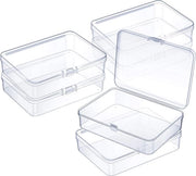 6 miniastucci trasparenti in plastica per contenere piccoli oggetti, perle, gioielli, biglietti da visita, giocattoli, artigianato (11,45 x 8,3 x 3,18 pollici)