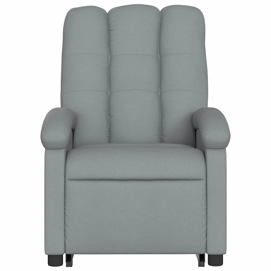 Divano Sedia-Poltrona Alzapersona Massaggi Reclinabile Grigio Chiaro Tessuto 332810