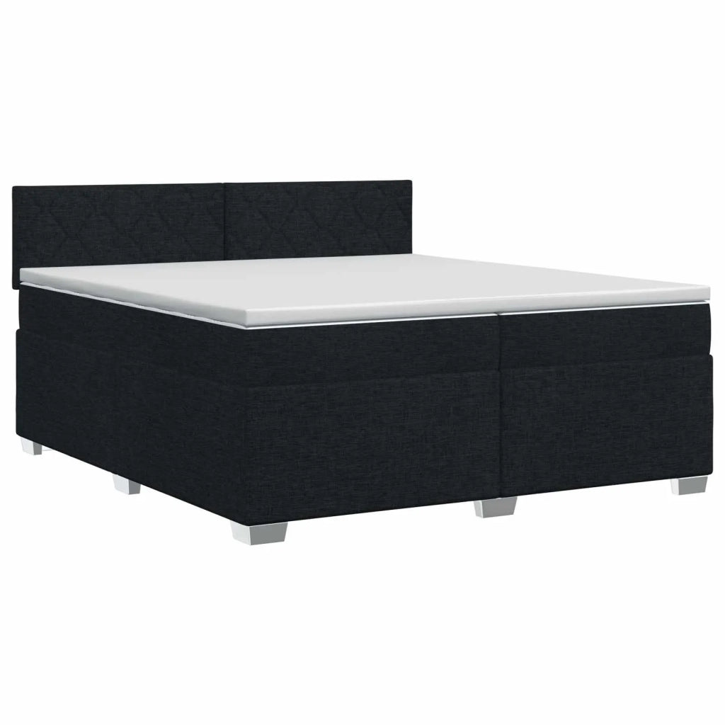 Letto box spring con materasso Nero 200 x 200 cm Tessuto 3450567