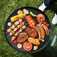 Piastra in ghisa rigata, forma a mezza luna, 55 x 26,5 x 1,5 cm, griglia in ghisa per barbecue, bistecchiera, ideale per grigliare carne, pesce, verdure