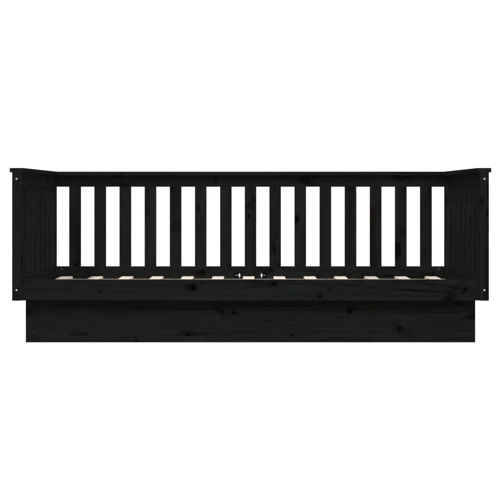Dormeuse Nera 100x200 cm in Legno Massello di Pino 821573