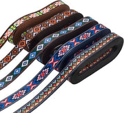 Lint di Jacquard - 15mm larghezza - Disegno floreale bordato - Motivo a riquadri - Decorazione boho con filo di cucito - Lint di cucitura - Cucire - Lint di cucitura - Decorazione artigianale per il fai da te - 5 stili