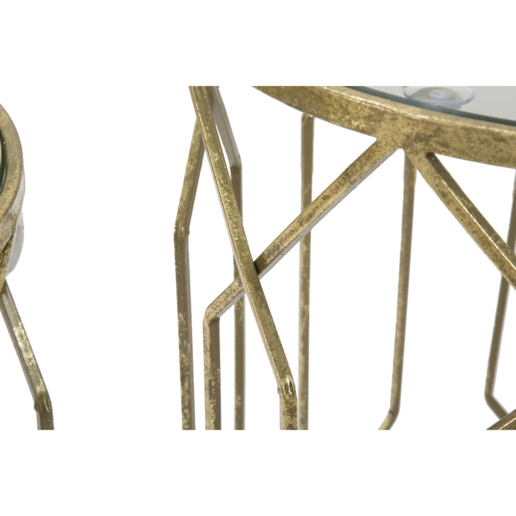 Set di Tavolini VKH561, Oro, Metallo, 42x42x53 cm
