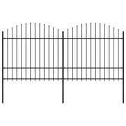 Recinzione da Giardino con Punta a Lancia in Acciaio 337x175 cm Nero 277740