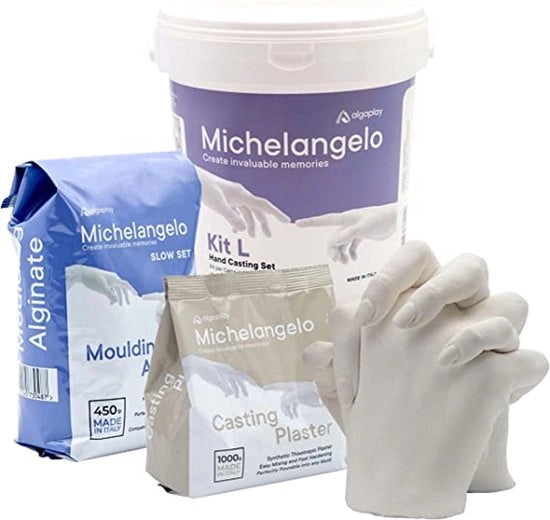 Kit di Mouldaggio delle Mani con Algina e Gesso, per Coppie, Multifunzionale, con Kit di Mouldaggio 3D per la Creaione di Mouldaggi delle Mani, Kit di Creaione di Mouldaggi delle Mani Completo con Algina e Gesso, Set di Fai da Te per Regali per Bambini