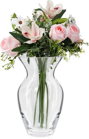 Vaso di Cristallo Moderno - 18 cm - Cilindro Decorativo per Casa e Ufficio - Vaso per Decorazione di Tavola