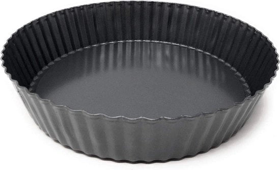 Quiche a forma con coperchio - coperchio con trattamento antiscivolo rimovibile - torta di frutta e teglia con coperchio rimovibile e trattamento antiscivolo - nero - Ø 32 cm