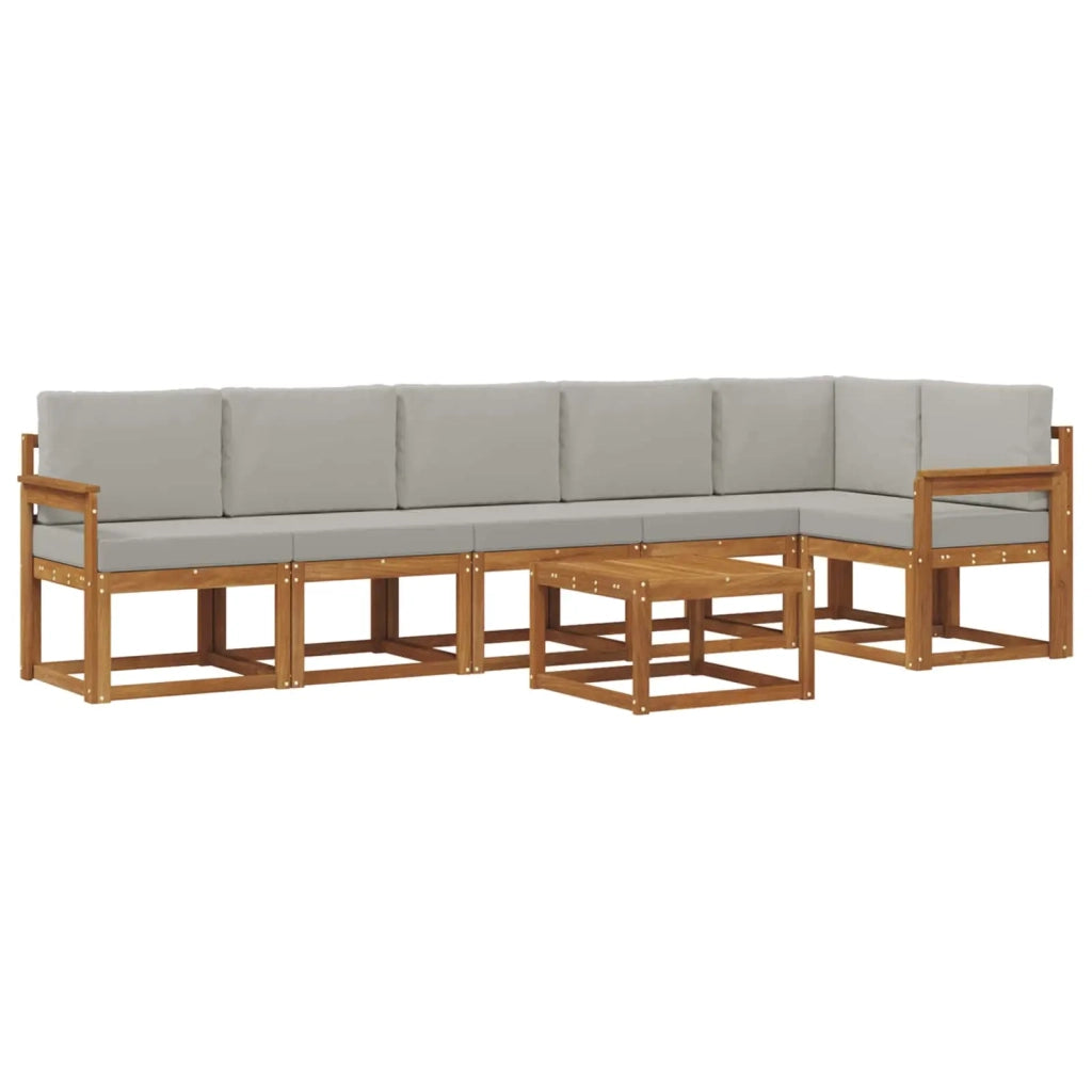 Set di divani da esterno 7 pcs Grigio Naturale e Chiaro 3366489