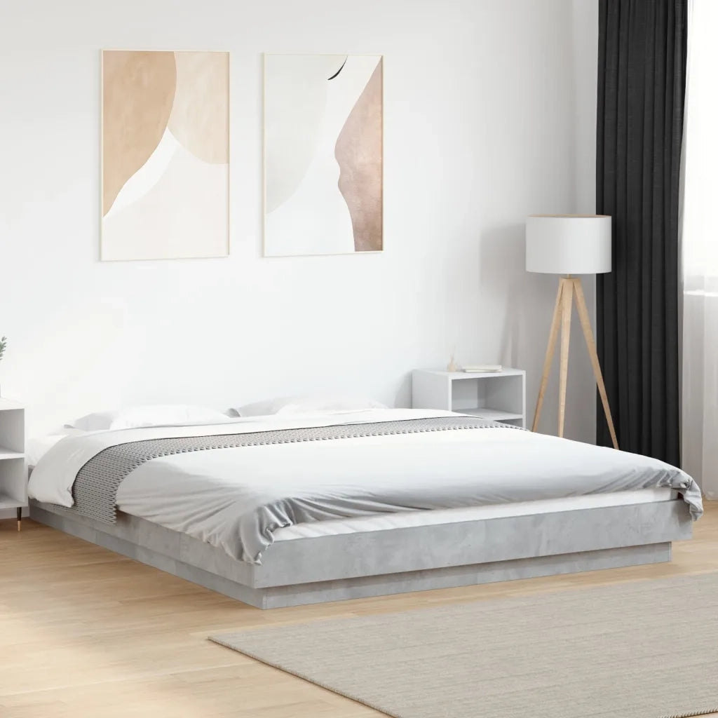 Giroletto-Struttura Letto Grigio Cemento 150x200 cm in Legno Multistrato 830725