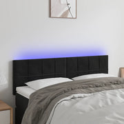 Testiera a LED-Testata con LED Nera 144x5x78/88 cm in Velluto 750039