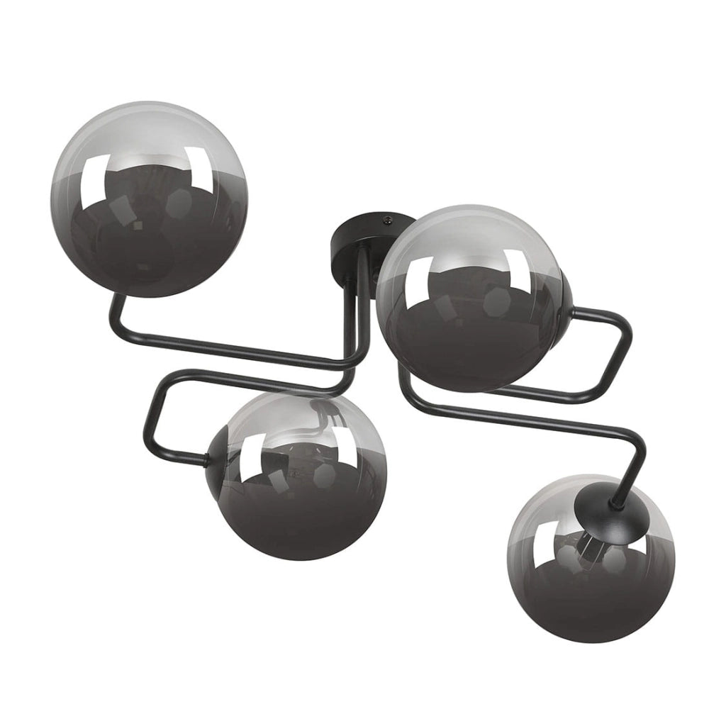 Plafoniera da soffitto Emibig Brendi 4xE14 metallo nero/grafite
