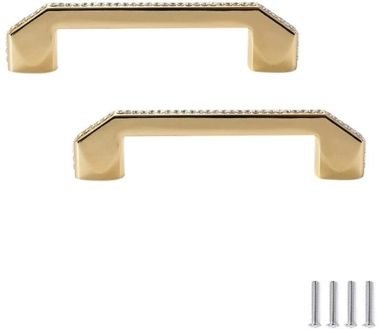 Deleghe Decorative con Piastrine in Oro - 2 Pezzi - Maniglie per Porta - Decorazioni per Mobili - Maniglie in Oro - Dimensione 96mm
