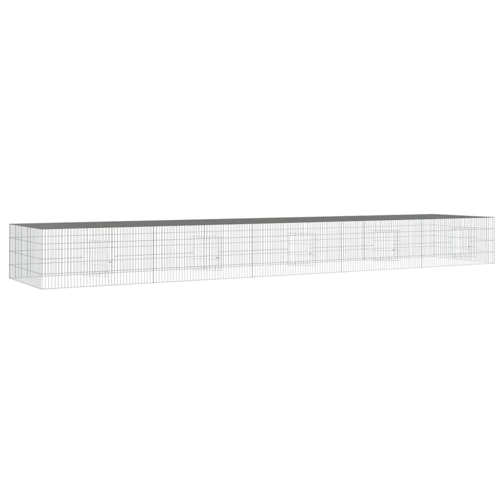 Gabbia per conigli con 5 pannelli 541 x 109 x 54 cm ferro zincato argento 02_0041692