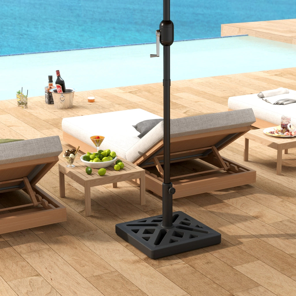 Base per ombrellone quadrata 15 kg ¨C Xylo ¨C cemento nero 45x45x33,5 cm per palo ? 32-48 mm