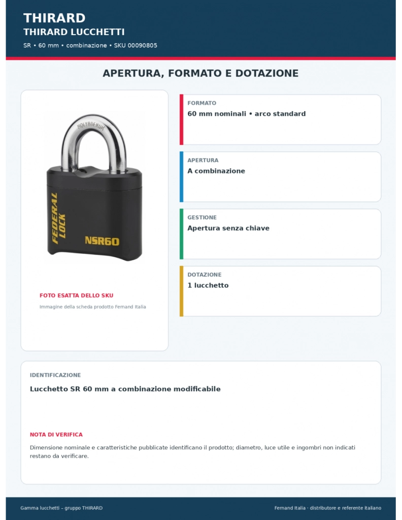 Lucchetto SR 60 mm a combinazione modificabile – THIRARD