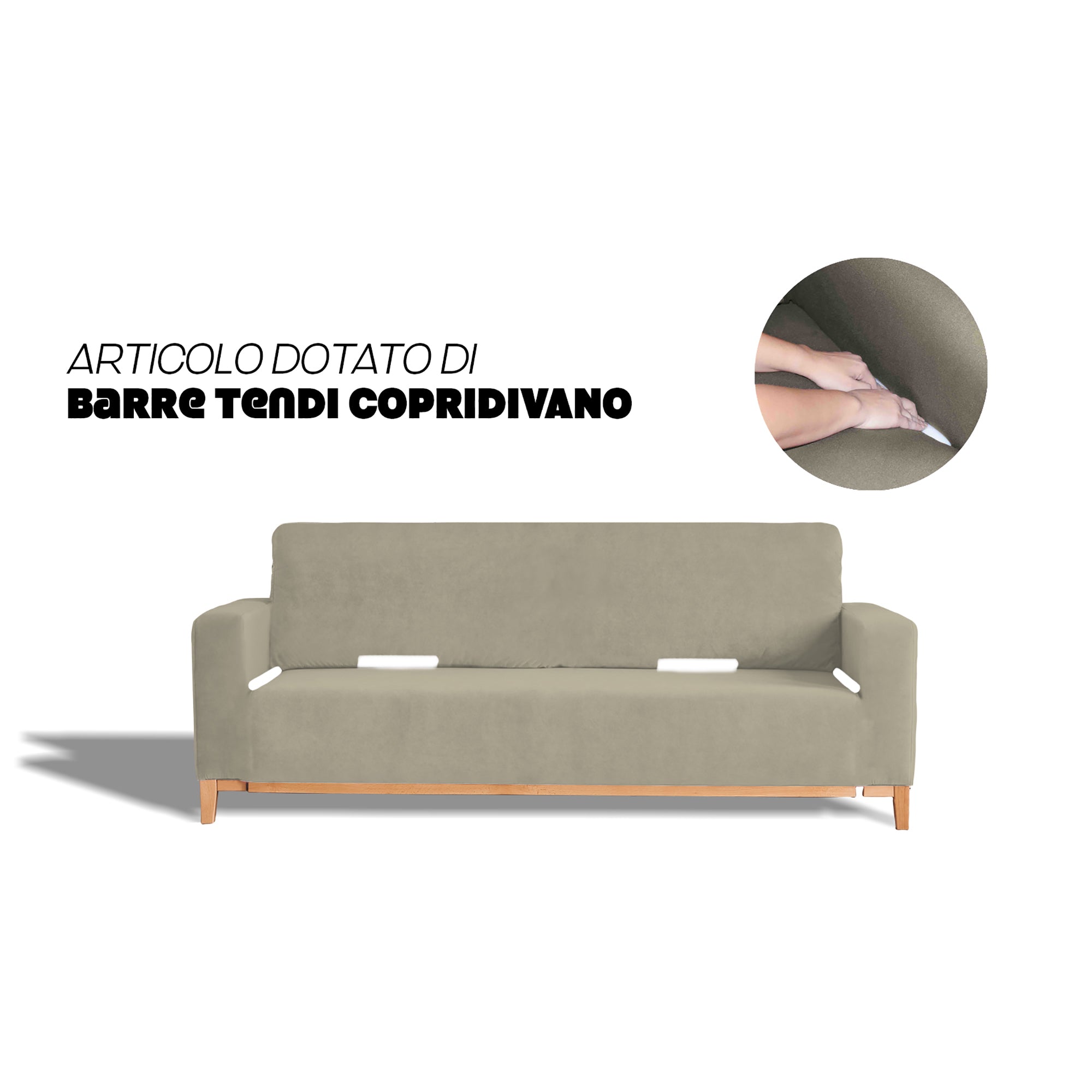 Copridivano Elasticizzato 1 Posto in Poliestere Dahlia Tortora