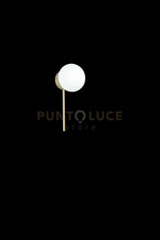 APPLIQUE JEWEL ORO 1 LUCE ATTACCO E14 VETRO BIANCO SATINATO D.15CM H.32CM