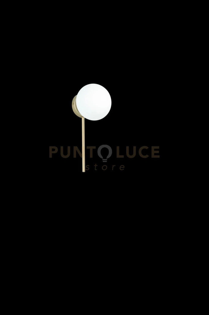 APPLIQUE JEWEL ORO 1 LUCE ATTACCO E14 VETRO BIANCO SATINATO D.15CM H.32CM