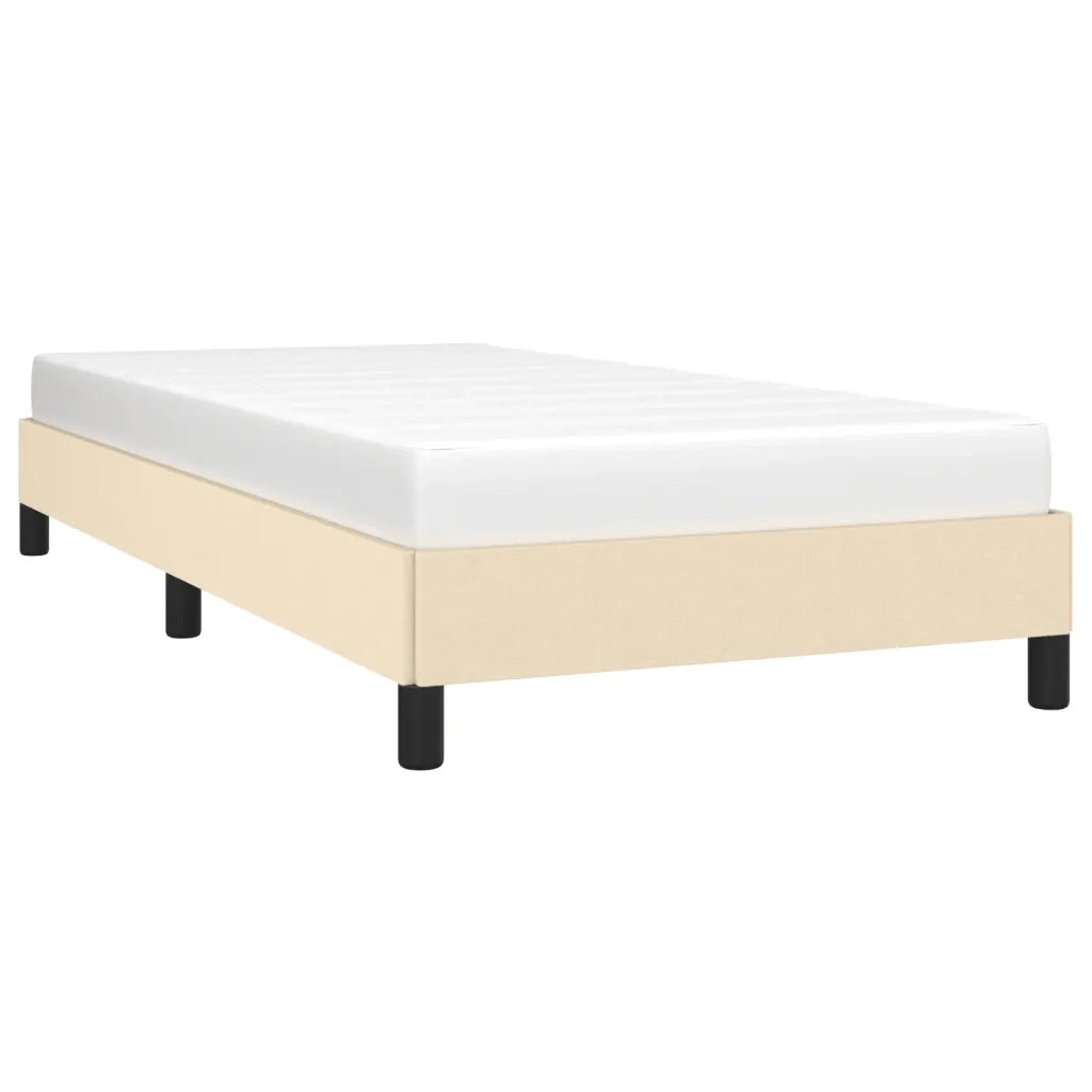 Letto singolo | Letto per adulti | Giroletto senza Materasso Crema 90x200 cm in Tessuto