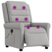 Divano Sedia-Poltrona Reclinabile Massaggio Elettrica Grigio Nuvola Tessuto 501643