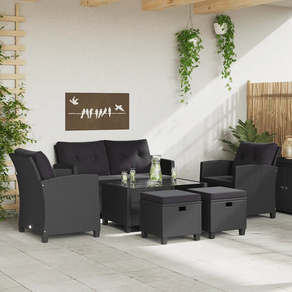 Set Divani da Giardino 6 pz con Cuscini in Polyrattan Nerocod mxl 118887