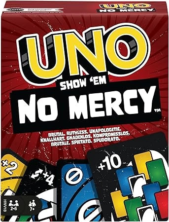 Mattel Games UNO No Mercy - La versione di UNO più brutale di sempre, con 56 nuove carte, regole speciali, come Salta Tu