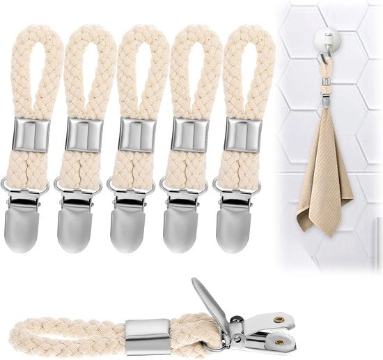 Set di 6 chiusini per asciugamani, appesi per asciugamani, chiusini per asciugamani con anelli, chiusini per asciugamani senza cucitura, chiusini per asciugamani, chiusini per asciugamani da appendere per cucina, bagno, balcone
