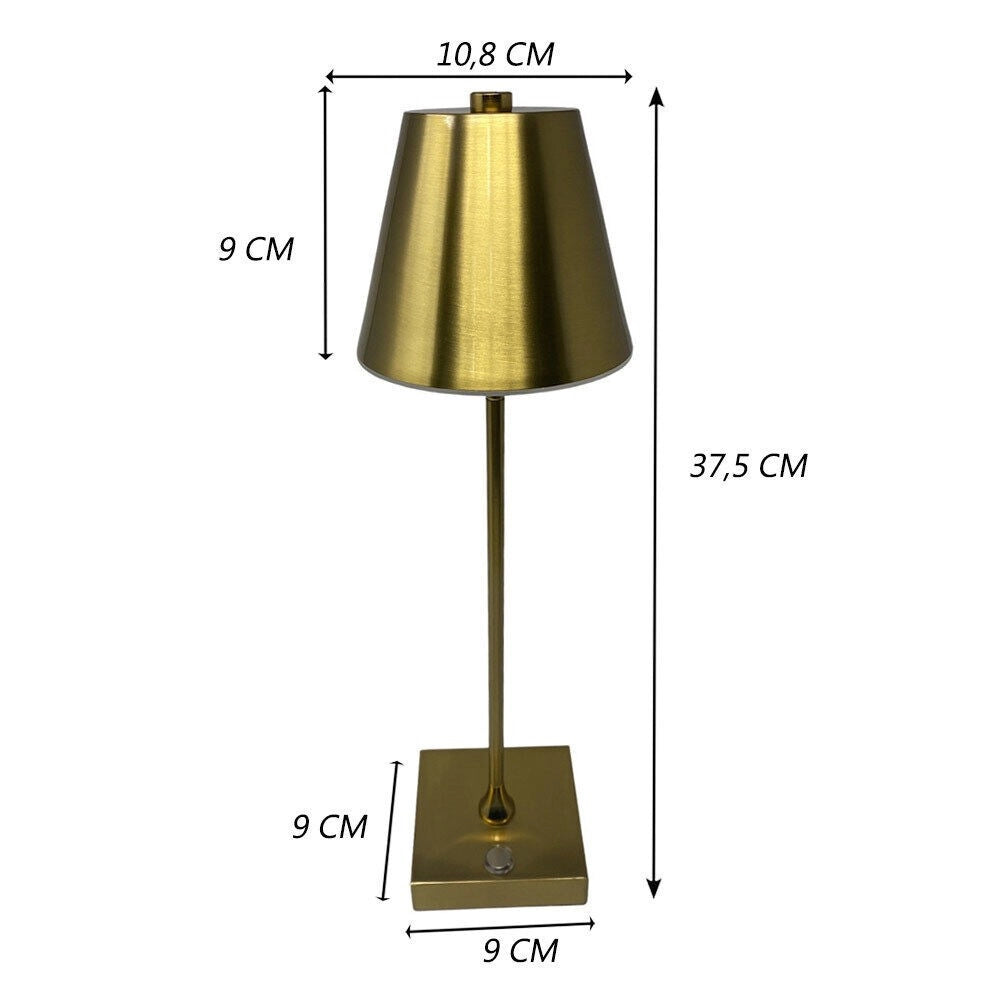 Trade Shop - Lampada Tavolo Ricaricabile Usb 10 Watt 3 Colorazione Di Luce Vari Colori D27-3c - Rame